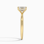 Freesia Hidden Halo Diamond Ring Yellow Gold 18k Emerald Engagement Ring