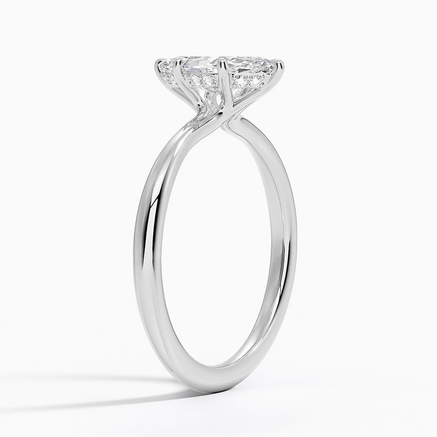 Freesia Hidden Halo Diamond Ring Platinum Marquise Engagement Ring