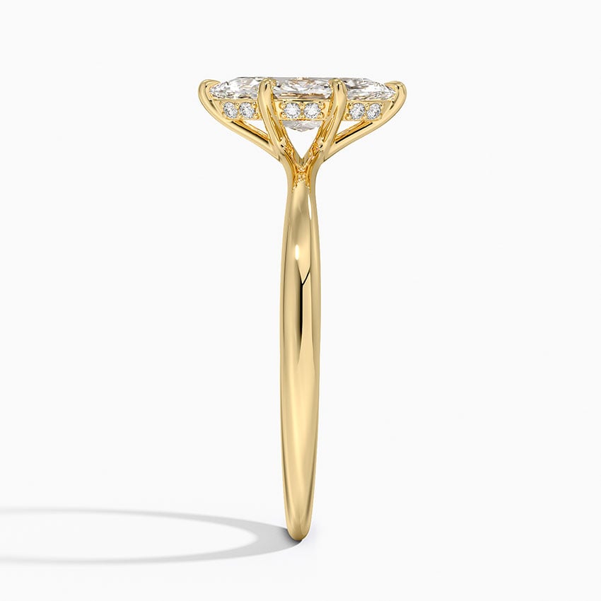 Freesia Hidden Halo Diamond Ring Yellow Gold 18k Marquise Engagement Ring