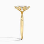 Freesia Hidden Halo Diamond Ring Yellow Gold 18k Marquise Engagement Ring