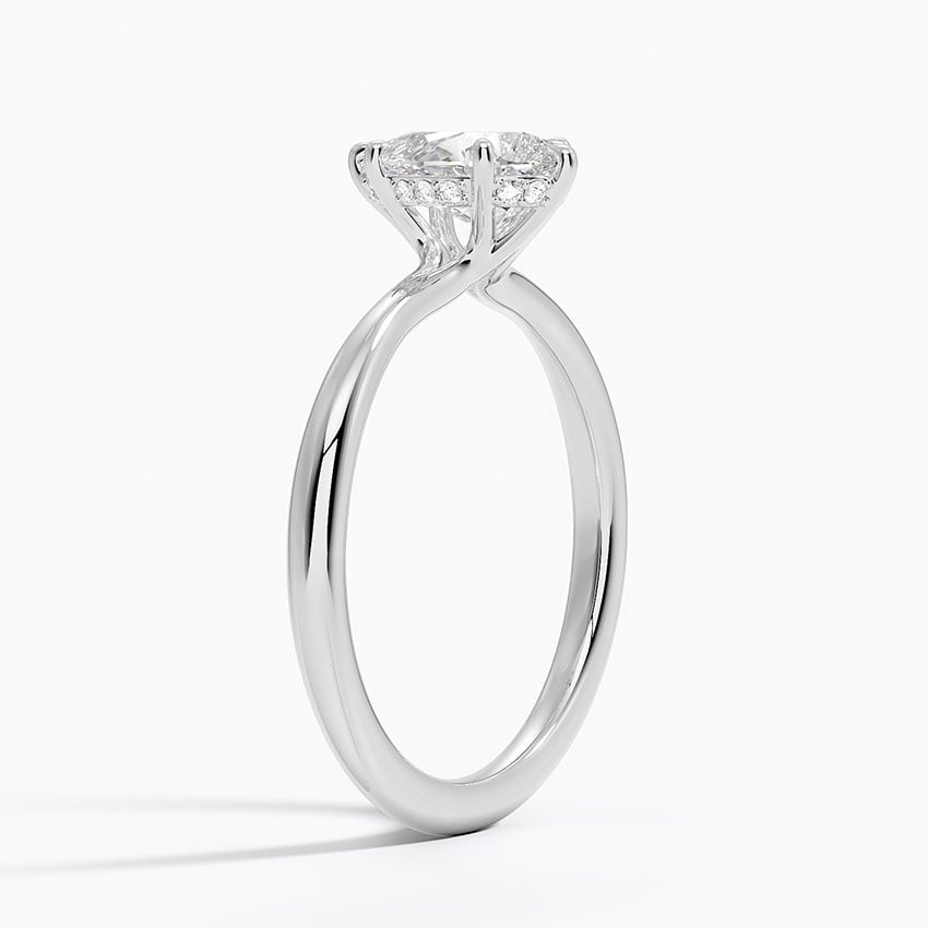 Freesia Hidden Halo Diamond Ring Platinum Pear Engagement Ring