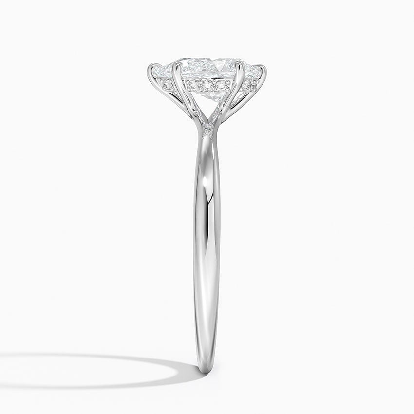 Freesia Hidden Halo Diamond Ring Platinum Pear Engagement Ring