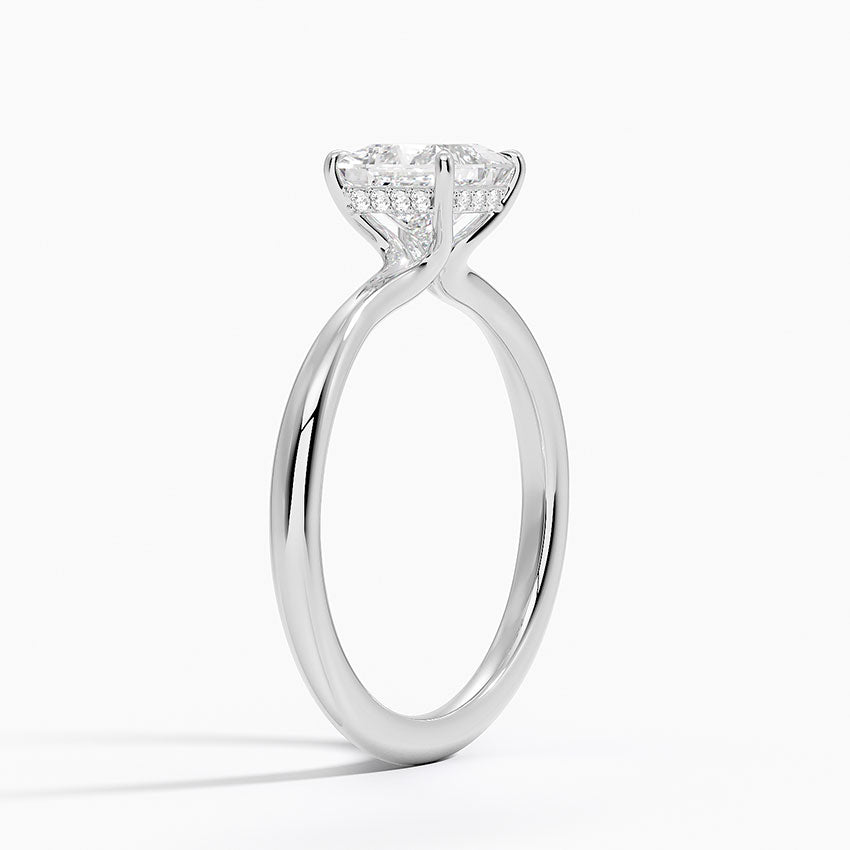 Freesia Hidden Halo Diamond Ring Platinum Princess Engagement Ring