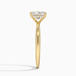 Freesia Hidden Halo Diamond Ring Yellow Gold 18k Radiant Engagement Ring