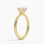 Freesia Hidden Halo Diamond Ring Yellow Gold 18k Round Engagement Ring