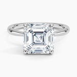 Freesia Hidden Halo Diamond Ring Platinum Asscher Engagement Ring