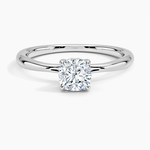 Freesia Hidden Halo Diamond Ring Platinum Cushion Engagement Ring