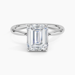 Freesia Hidden Halo Diamond Ring Platinum Emerald Engagement Ring