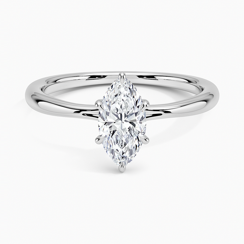 Freesia Hidden Halo Diamond Ring Platinum Marquise Engagement Ring