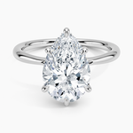 Freesia Hidden Halo Diamond Ring Platinum Pear Engagement Ring