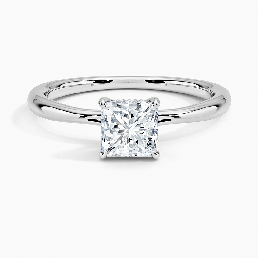 Freesia Hidden Halo Diamond Ring Platinum Princess Engagement Ring