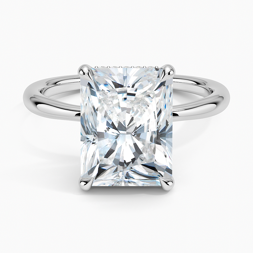 Freesia Hidden Halo Diamond Ring Platinum Radiant Engagement Ring