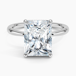 Freesia Hidden Halo Diamond Ring Platinum Radiant Engagement Ring