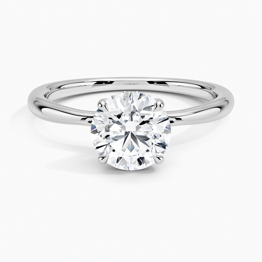 Freesia Hidden Halo Diamond Ring Platinum Round Engagement Ring