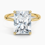 Freesia Hidden Halo Diamond Ring Yellow Gold 18k Radiant Engagement Ring