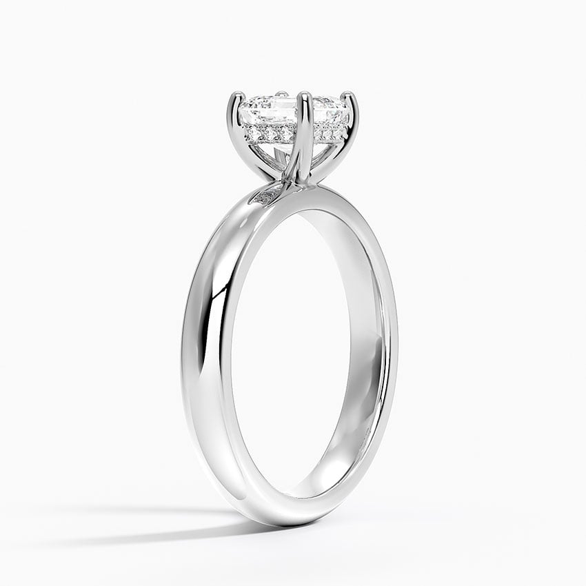 Sydney Perfect Fit Halo 3mm Diamond Ring Platinum Asscher Engagement Ring