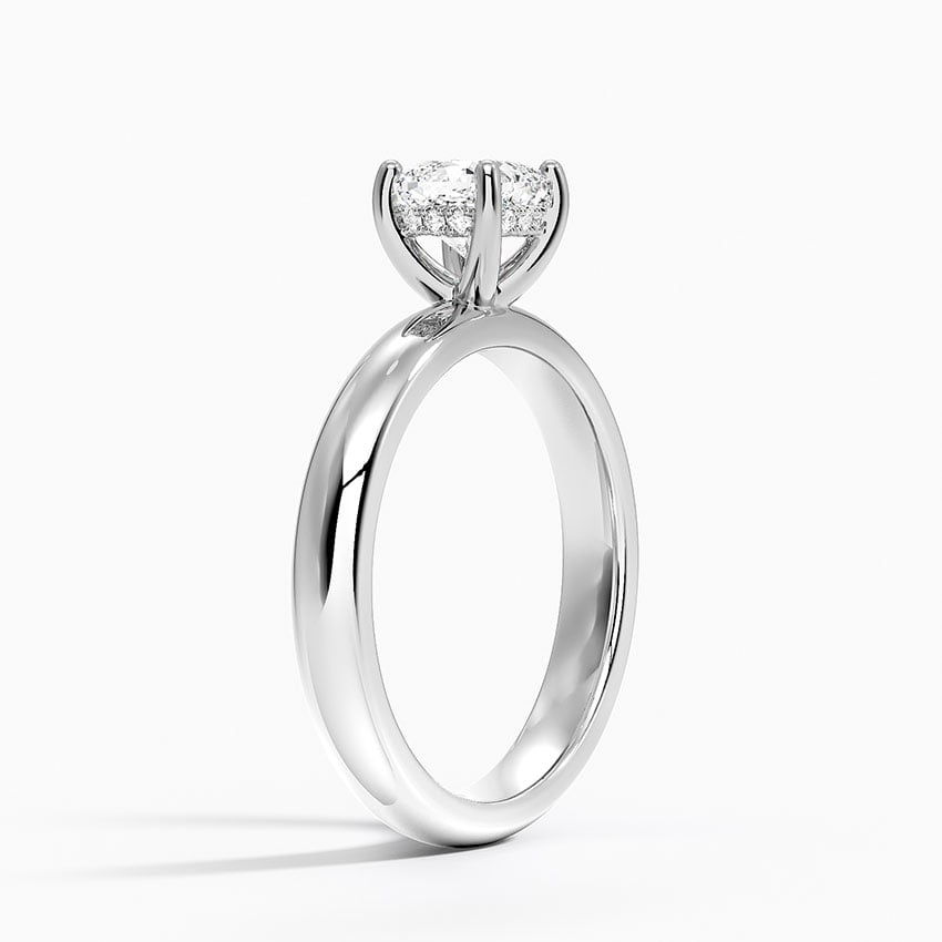 Sydney Perfect Fit Halo 3mm Diamond Ring Platinum Cushion Engagement Ring