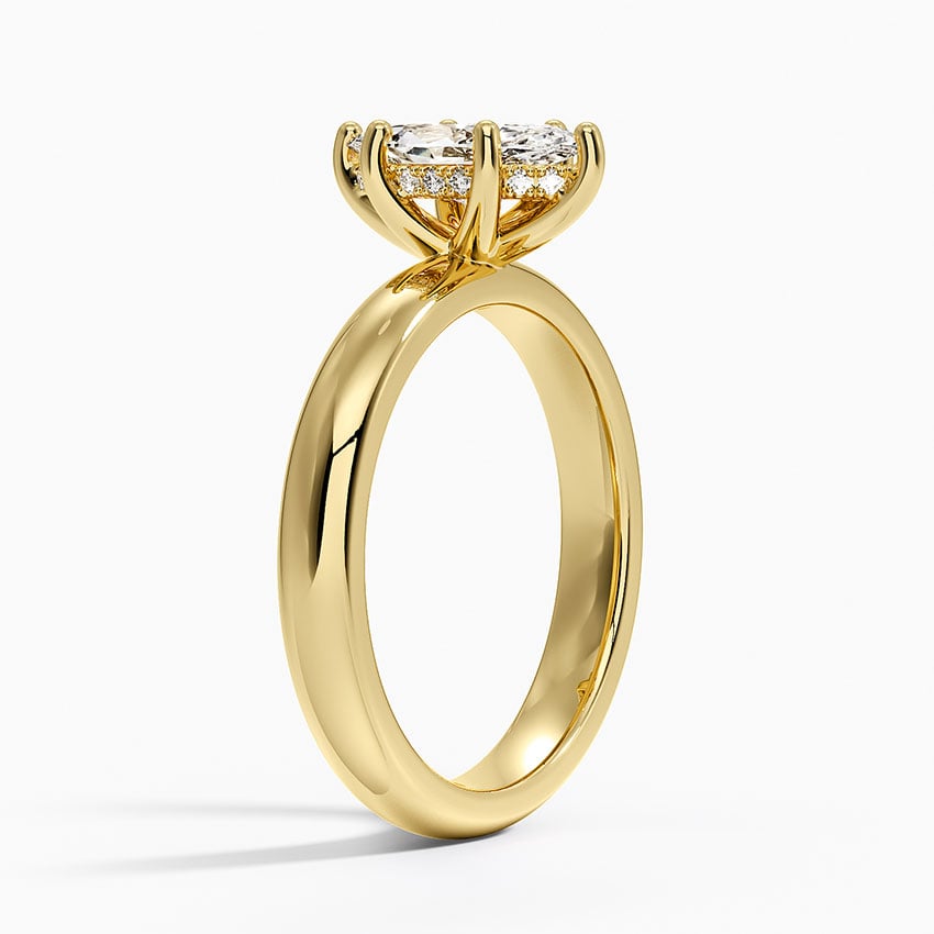 Sydney Perfect Fit Halo 3mm Diamond Ring Yellow Gold 18k Marquise Engagement Ring