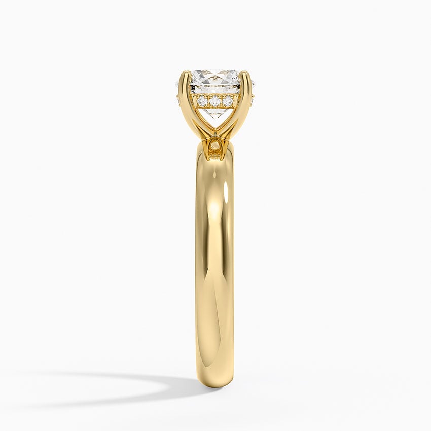 Sydney Perfect Fit Halo 3mm Diamond Ring Yellow Gold 18k Round Engagement Ring