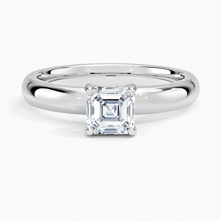Sydney Perfect Fit Halo 3mm Diamond Ring Platinum Asscher Engagement Ring