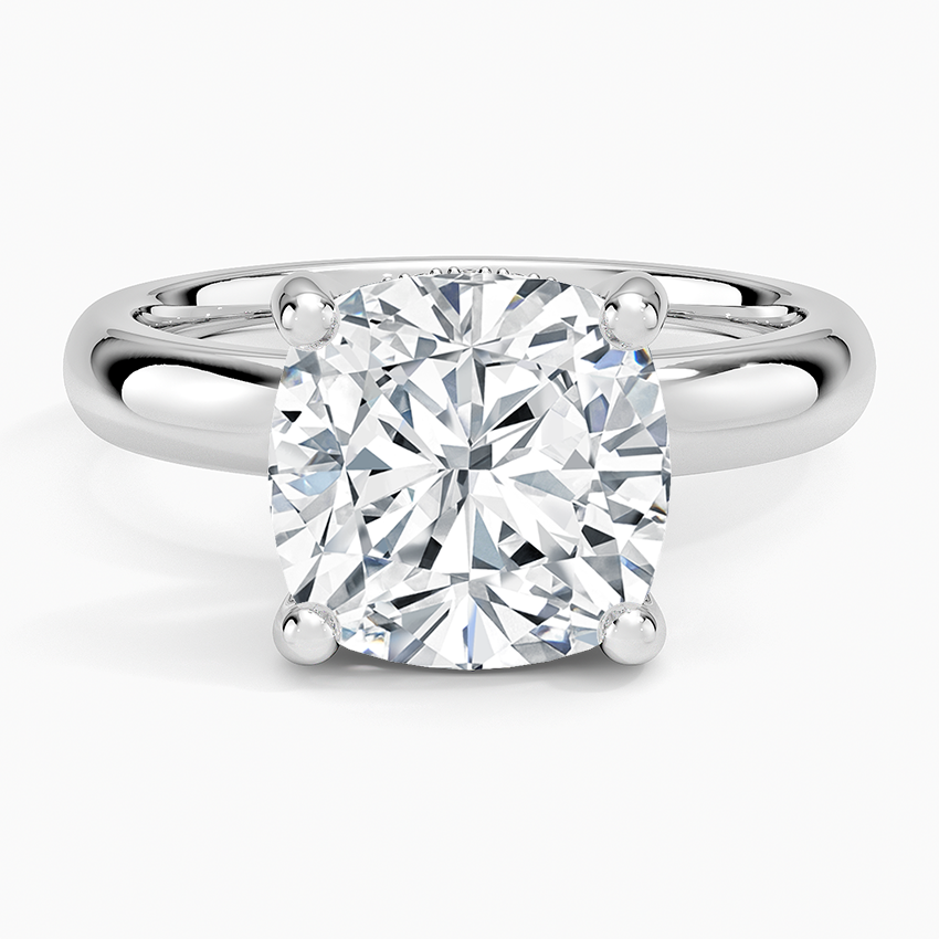 Sydney Perfect Fit Halo 3mm Diamond Ring Platinum Cushion Engagement Ring