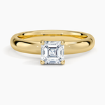 Sydney Perfect Fit Halo 3mm Diamond Ring Yellow Gold 18k Asscher Engagement Ring