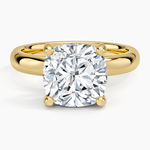 Sydney Perfect Fit Halo 3mm Diamond Ring Yellow Gold 18k Cushion Engagement Ring