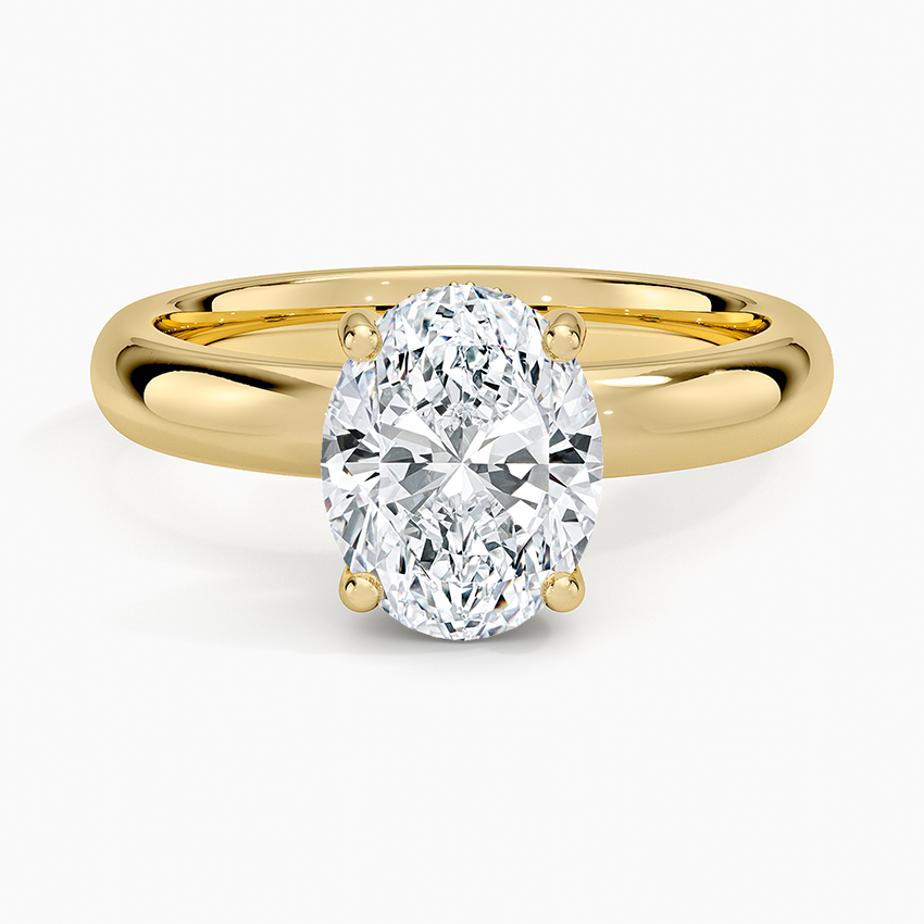 Sydney Perfect Fit Halo 3mm Diamond Ring Yellow Gold 18k Oval Engagement Ring