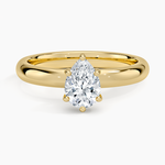 Sydney Perfect Fit Halo 3mm Diamond Ring Yellow Gold 18k Pear Engagement Ring