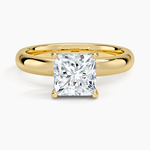 Sydney Perfect Fit Halo 3mm Diamond Ring Yellow Gold 18k Princess Engagement Ring