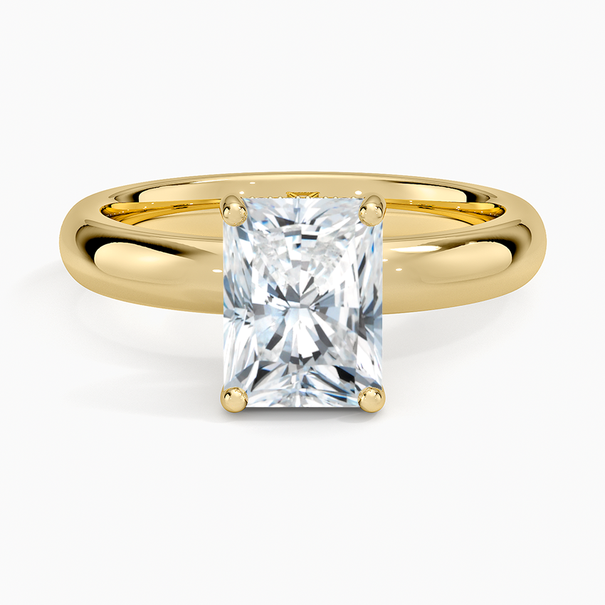 Sydney Perfect Fit Halo 3mm Diamond Ring Yellow Gold 18k Radiant Engagement Ring