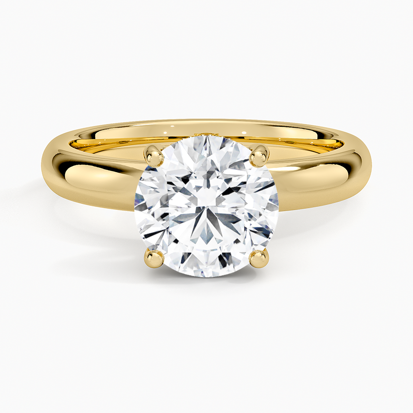 Sydney Perfect Fit Halo 3mm Diamond Ring Yellow Gold 18k Round Engagement Ring