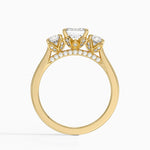Petal Three Stone Diamond Ring (2/3 ct. tw.) Yellow Gold 18k Asscher Engagement Ring