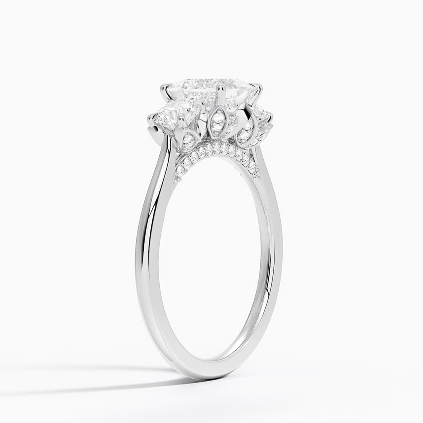 Petal Three Stone Diamond Ring (2/3 ct. tw.) Platinum Princess Engagement Ring