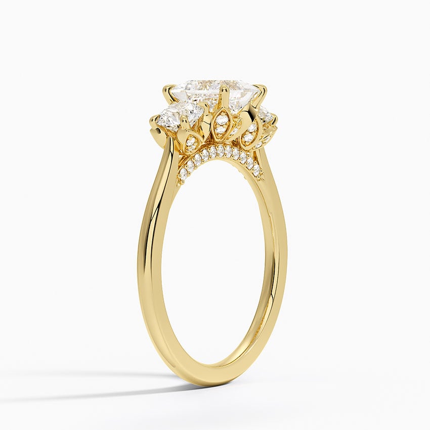 Petal Three Stone Diamond Ring (2/3 ct. tw.) Yellow Gold 18k Princess Engagement Ring