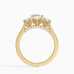 Petal Three Stone Diamond Ring (2/3 ct. tw.) Yellow Gold 18k Round Engagement Ring
