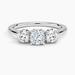 Petal Three Stone Diamond Ring (2/3 ct. tw.) Platinum Cushion Engagement Ring