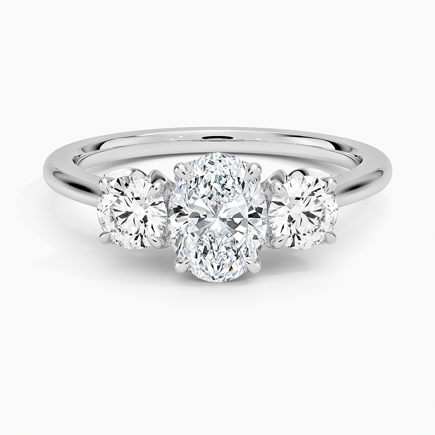 Petal Three Stone Diamond Ring (2/3 ct. tw.) Platinum Oval Engagement Ring