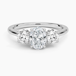 Petal Three Stone Diamond Ring (2/3 ct. tw.) Platinum Oval Engagement Ring
