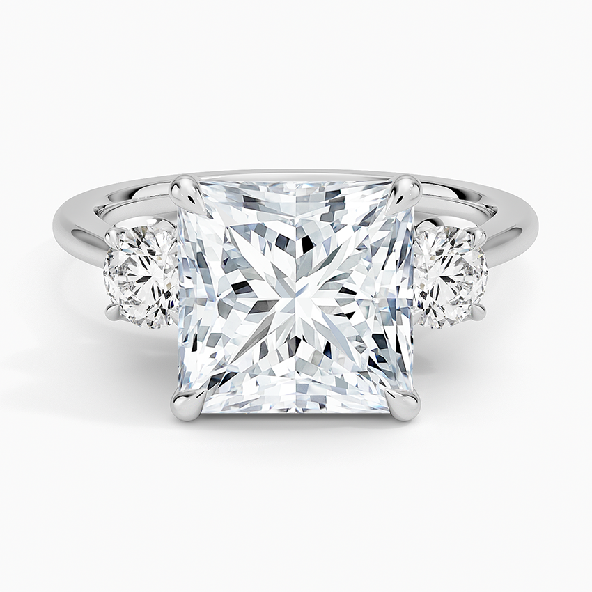 Petal Three Stone Diamond Ring (2/3 ct. tw.) Platinum Princess Engagement Ring