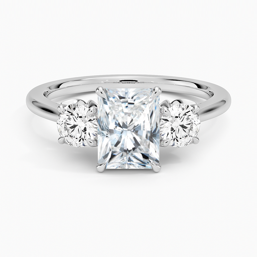 Petal Three Stone Diamond Ring (2/3 ct. tw.) Platinum Radiant Engagement Ring