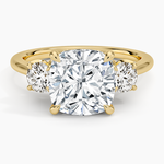 Petal Three Stone Diamond Ring (2/3 ct. tw.) Yellow Gold 18k Cushion Engagement Ring