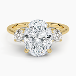 Petal Three Stone Diamond Ring (2/3 ct. tw.) Yellow Gold 18k Oval Engagement Ring