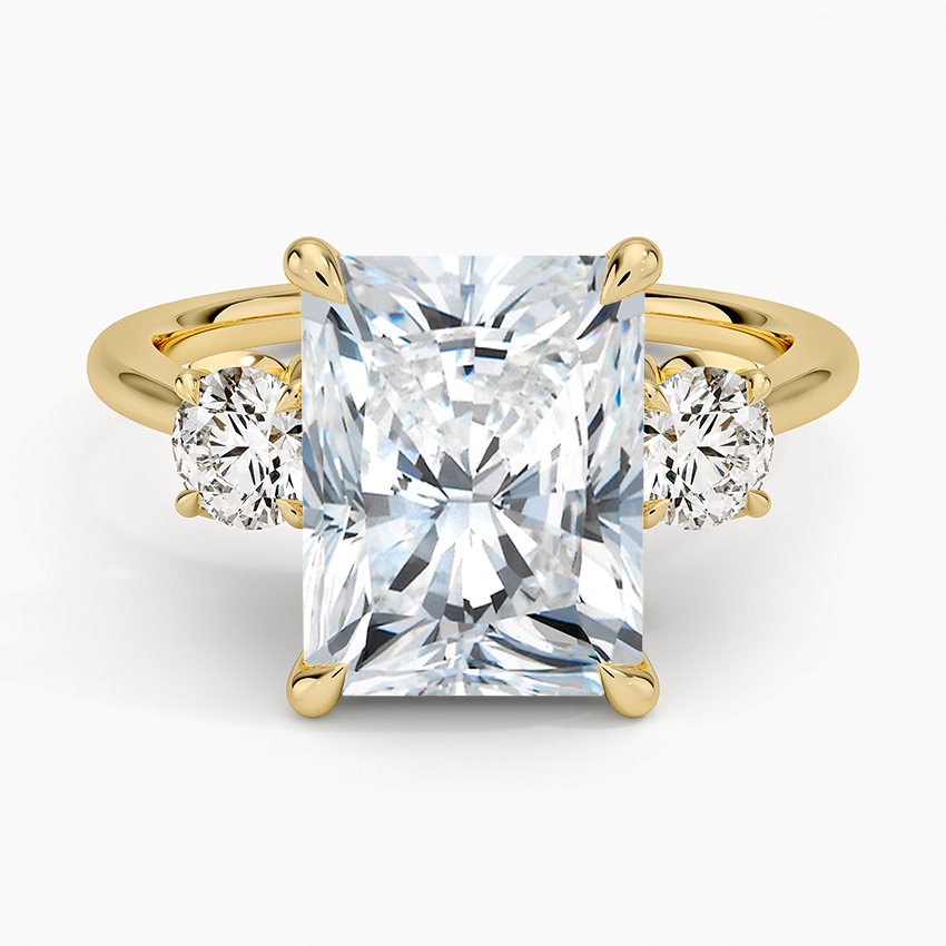 Petal Three Stone Diamond Ring (2/3 ct. tw.) Yellow Gold 18k Radiant Engagement Ring