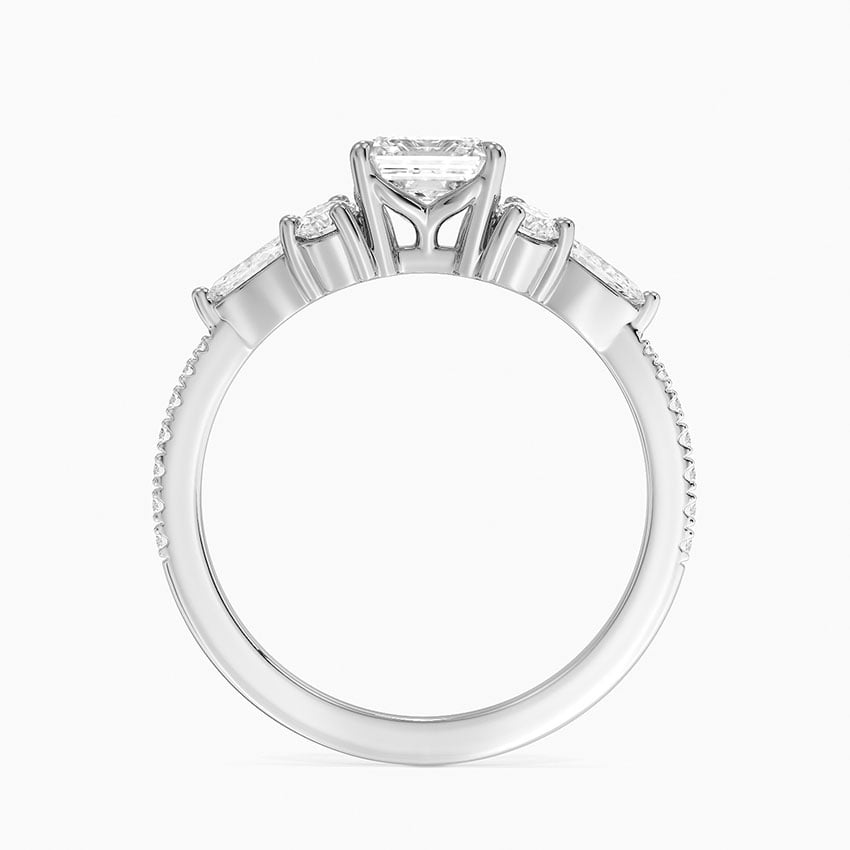 Luxe Nadia Pavé Diamond Ring (1/2 ct. tw.) Platinum Asscher Engagement Ring