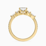 Luxe Nadia Pavé Diamond Ring (1/2 ct. tw.) Yellow Gold 18k Asscher Engagement Ring