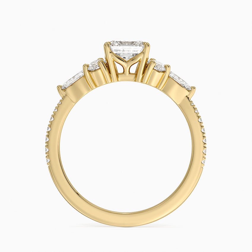 Luxe Nadia Pavé Diamond Ring (1/2 ct. tw.) Yellow Gold 18k Asscher Engagement Ring
