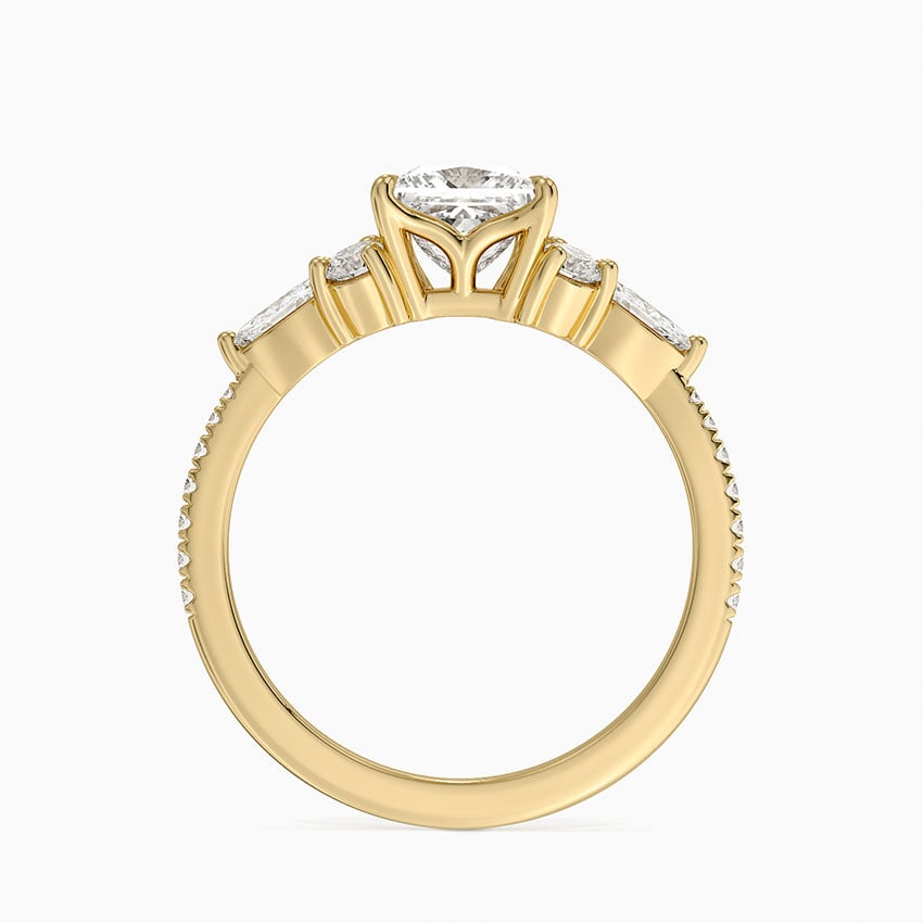 Luxe Nadia Pavé Diamond Ring (1/2 ct. tw.) Yellow Gold 18k Princess Engagement Ring