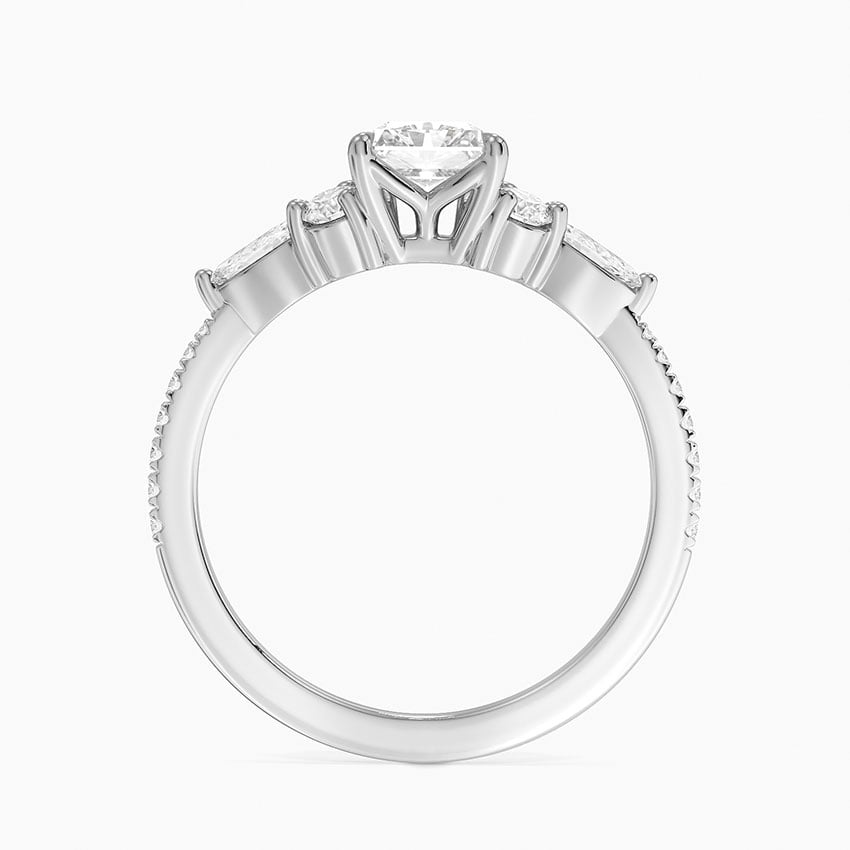 Luxe Nadia Pavé Diamond Ring (1/2 ct. tw.) Platinum Radiant Engagement Ring
