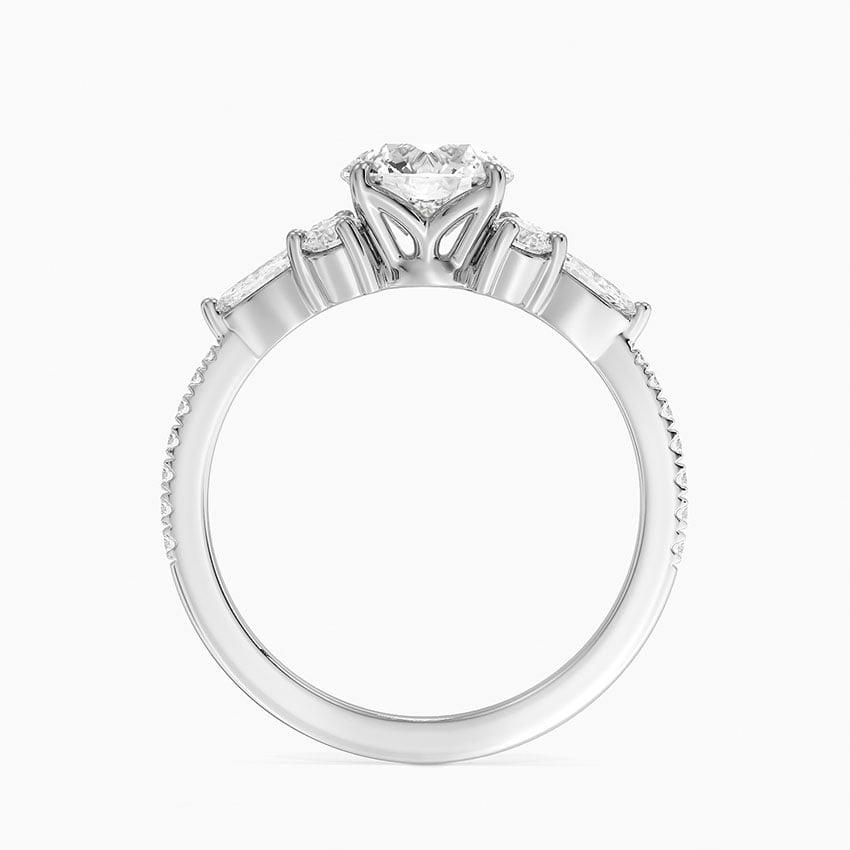 Luxe Nadia Pavé Diamond Ring (1/2 ct. tw.) Platinum Round Engagement Ring